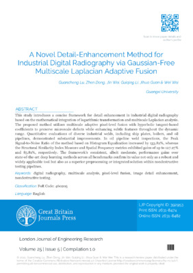 A Novel Detail-Enhancement Method for Industrial Digital Radiography via Gaussian-Free Multiscale Laplacian Adaptive Fusion
