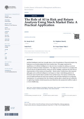 The Role of AI in Risk and Return Analysis using Stock Market Data: A Practical Application
