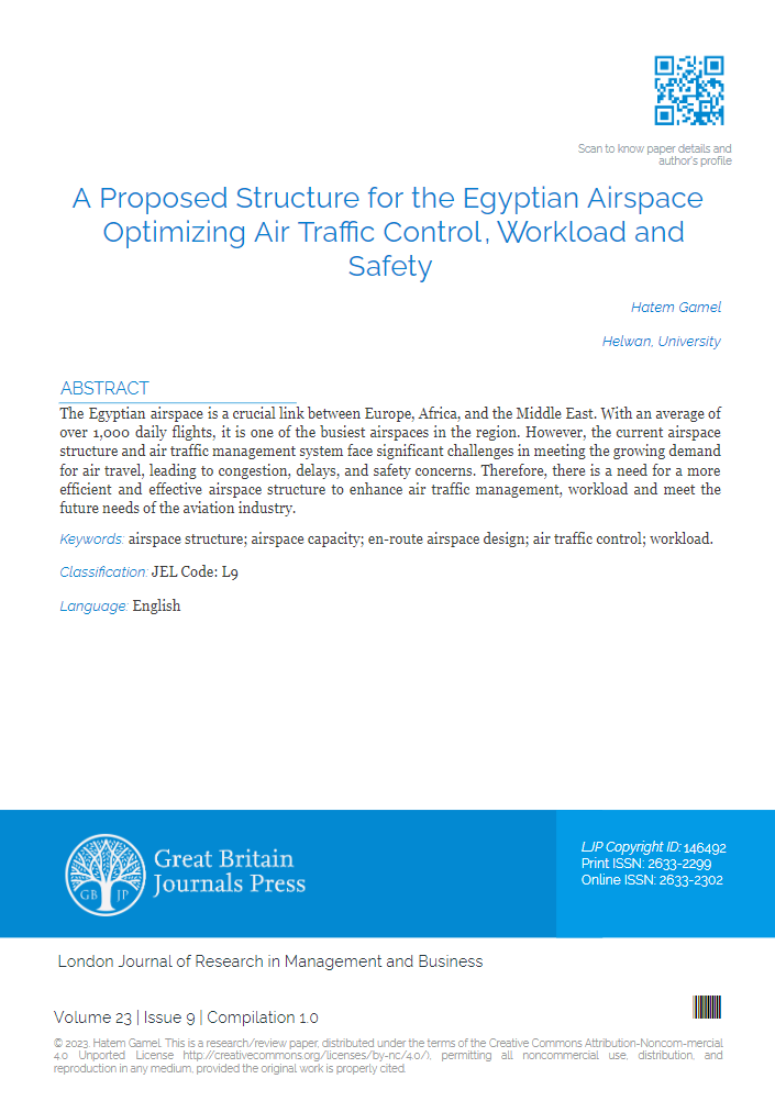 A Proposed Structure for the Egyptian Airspace: Optimizing Air Traffic Control,  Workload and Safety