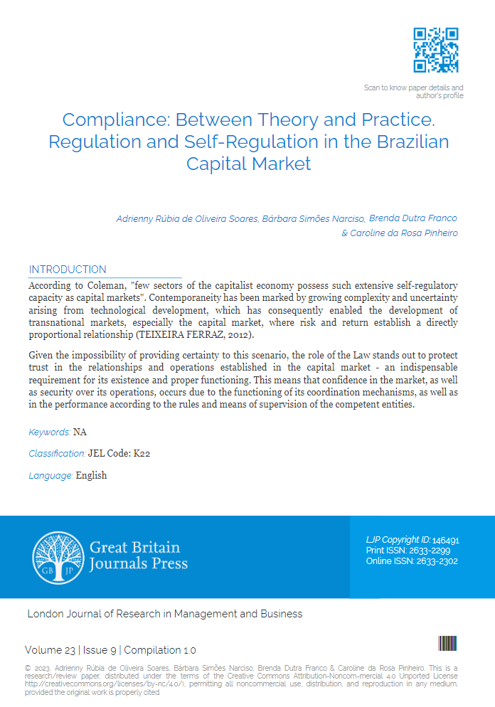 Compliance: Between Theory and Practice. Regulation and Self-Regulation in the Brazilian Capital Market