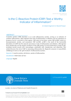 Is the C-Reactive Protein (CRP) test a Worthy Indicator of Inflammation?