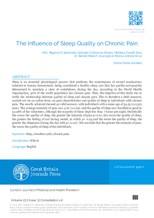 The Influence of Sleep Quality on Chronic Pain
