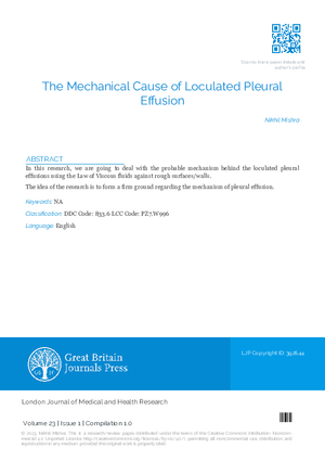 The Mechanical Cause of Loculated Pleural Effusion