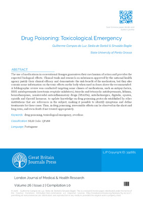 Drug Poisoning: Toxicological Emergency