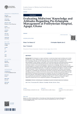Evaluating Midwives’ Knowledge and Attitudes Regarding Pre-Eclampsia Management at Presbyterian Hospital