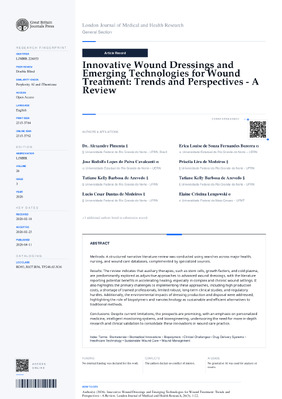 Innovative Wound Dressings and Emerging Technologies for Wound Treatment: Trends and Perspectives – A Review