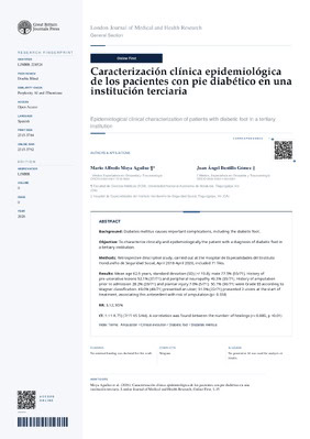 Caracterizacion Clinica Epidemiologica de los Pacientes Con Pie Diabetico en una Institucion Terciaria