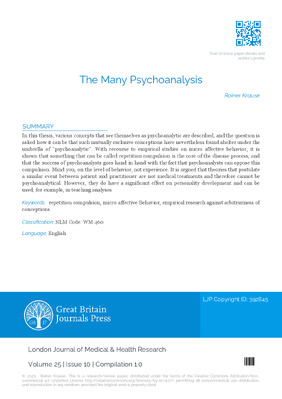 The Many Psychoanalysis