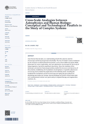 Cross-Scale Analogies between Astrophysics and Human Biology: Conceptual and Technological Parallels in the Study of Complex Systems