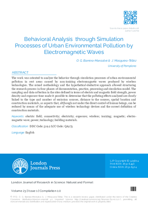 Behavioral Analysis Through Simulation Processes of Urban Environmental Pollution by Electromagnetic Waves