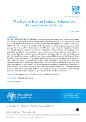 The Story of Human Evolution is based on Fctional Fossil Evidence