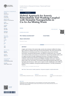 Hybrid Approach for Arsenic Remediation: Soil  Washing Coupled with Hematite Nanoparticles in  Cu-As-Au Mining Waste