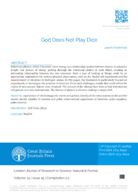  God Does Not Play Dice