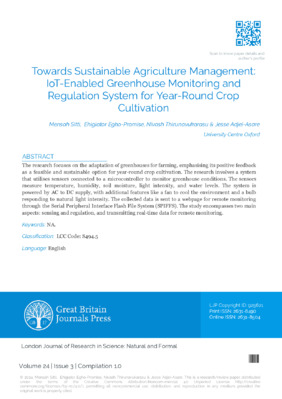 Towards Sustainable Agriculture Management