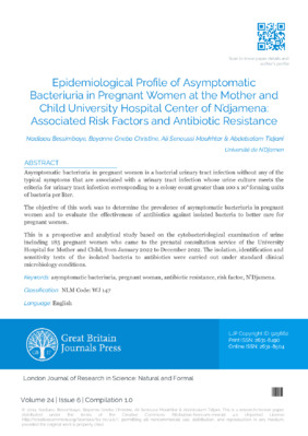Epidemiological Profile of Asymptomatic Bacteriuria