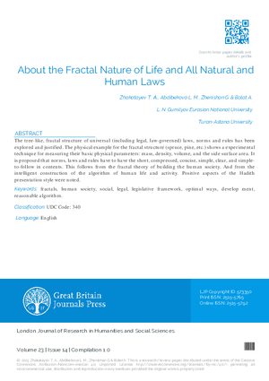 About the Fractal Nature of Life and all Natural and Human Laws