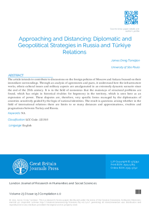 Approaching and Distancing: Diplomatic and Geopolitical Strategies in Russia and Turkiye Relations