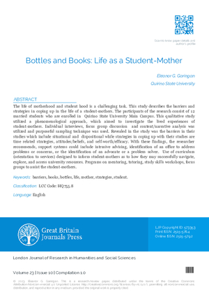 Bottles and Books: Life as a Student- Mother