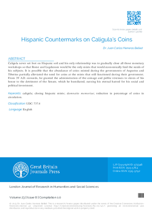 Hispanic Countermarks on Caligula Coins