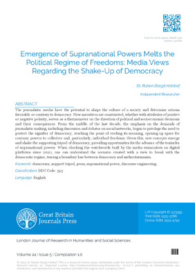 Emergence of Supranational Powers Melts the Political Regime of Freedoms: Media Views Regarding the Shake-up of Democracy