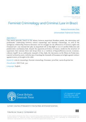 Feminist Criminology and Criminal Law In Brazil