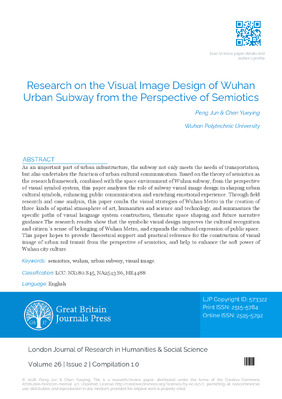 Research on the Visual Image Design of Wuhan Urban Subway from the Perspective of Semiotics