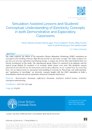 Simulation Assisted Lessons and Students Conceptual Understanding of Electricity Concepts in Both Demonstrative and Exploratory Classrooms