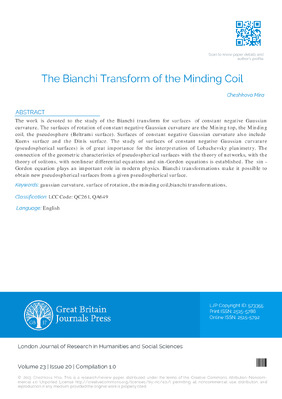 The Bianchi Transform of the Minding Coil