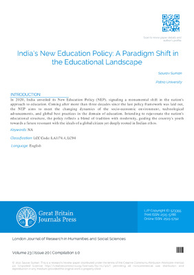 India's New Education Policy: A Paradigm Shift in the Educational Landscape