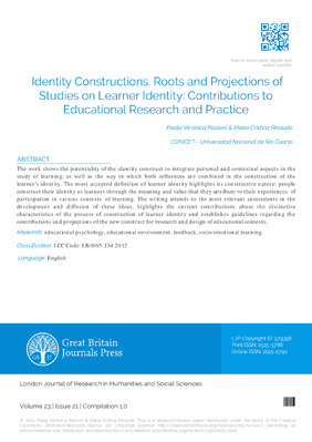 Identity Constructions. Roots and Projections of Studies on Learner Identity: Contributions to Educational Research and Practice