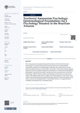 Territorial Amazonian Psychology: Epistemological Foundations for a Psychology Situated in the Brazilian Amazon